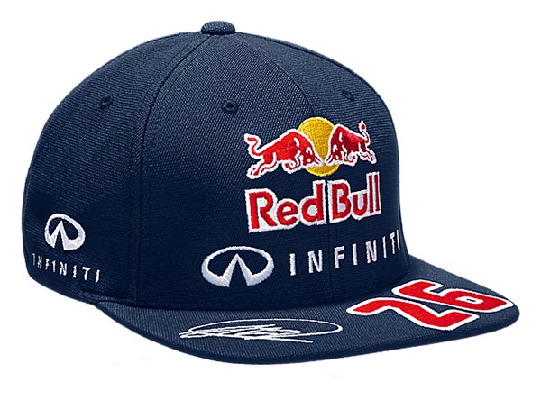 Бейсболка Red Bull Racing Flat с плоским козырьком, с номером и росписью Да...